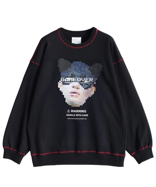 SHAREEF（シャリーフ）の「"DOT CAT" BIG SWEAT（スウェット・メンズ・ホワイト/ブラック/ターコイズブルー/オレンジ/マジェンタ・2/3/1）」の2枚目の写真