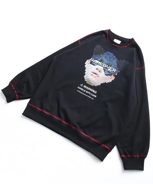 SHAREEF（シャリーフ）の「"DOT CAT" BIG SWEAT（スウェット・メンズ・ホワイト/ブラック/ターコイズブルー/オレンジ/マジェンタ・2/3/1）」の6枚目の写真