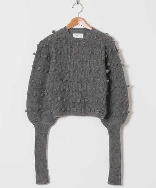 HOLIDAY(ホリデイ)の「PON-PON MOHAIR KNIT TOPS ポンポンモヘアニットトップス(ニット/セーター)」|グレー