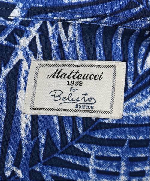 EDIFICE（エディフィス）の「Matteucci / Belesto 別注 リーフパターン オープンカラー シャツ（シャツ/ブラウス・メンズ・ブルー・MEDIUM/SMALL）」の9枚目の写真