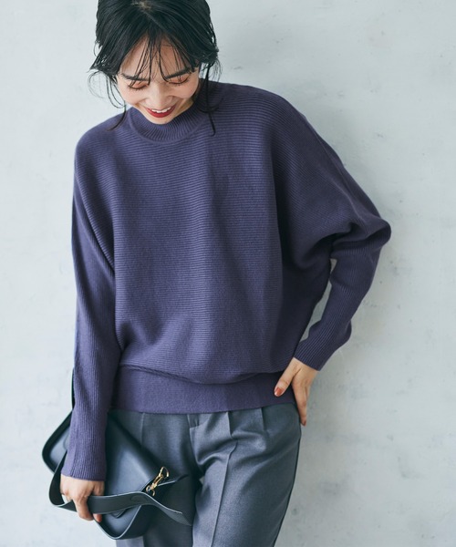 しっとりやわらか ボトルネックドルマンニット（ニット/セーター