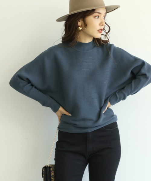 coca（coca）（コカ）の「しっとりやわらか ボトルネックドルマンニット（ニット/セーター・レディース・ブラック/ベージュ/ブラウン/アイボリー/ブルー/グリーン/パープル/イエロー/ブルー系その他/ライトブルー/チャコール・ONE SIZE/L/M）」の8枚目の写真