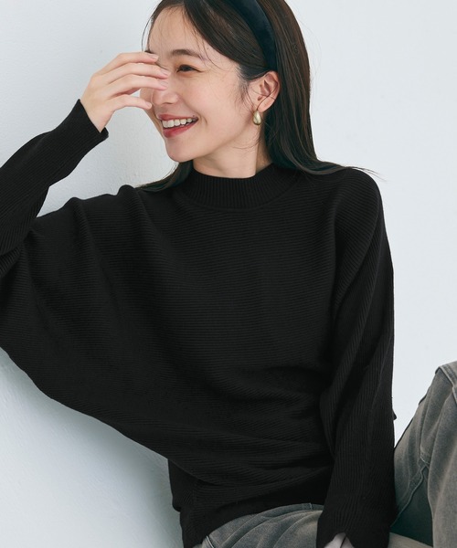 coca（coca）（コカ）の「しっとりやわらか ボトルネックドルマンニット（ニット/セーター・レディース・ブラック/ベージュ/ブラウン/アイボリー/ブルー/グリーン/パープル/イエロー/ブルー系その他/ライトブルー/チャコール・ONE SIZE/L/M）」の16枚目の写真