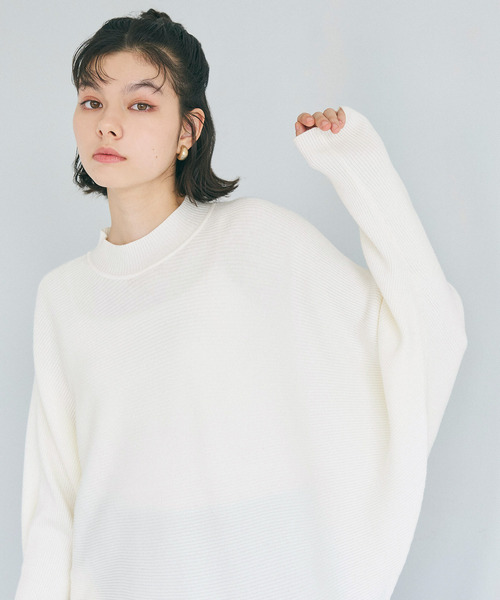しっとりやわらか ボトルネックドルマンニット（ニット/セーター