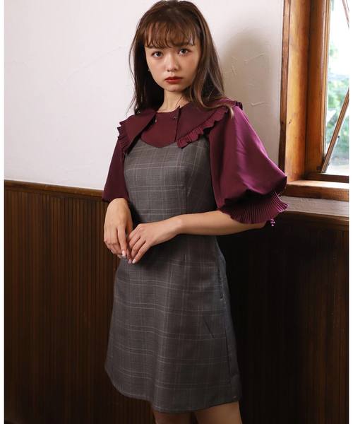 one after another NICE CLAUP（ワンアフターアナザーナイスクラップ）の「衿フリルダブルボタンブラウス（シャツ/ブラウス・レディース・オフホワイト/ピンクベージュ/ワインレッド・FREE）」の11枚目の写真