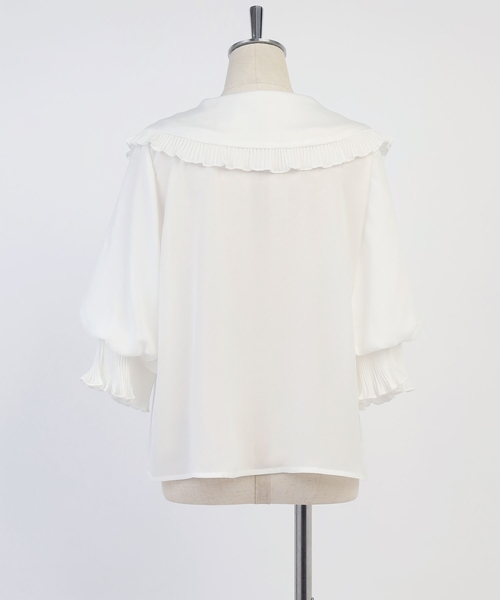 one after another NICE CLAUP（ワンアフターアナザーナイスクラップ）の「衿フリルダブルボタンブラウス（シャツ/ブラウス・レディース・オフホワイト/ピンクベージュ/ワインレッド・FREE）」の22枚目の写真