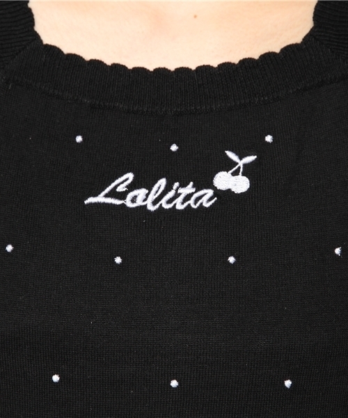 one after another NICE CLAUP(ワンアフターアナザーナイスクラップ)の「【ナイスクラップ】Lolitaプルオーバー(ニット/セーター・レディース・レッド/ブラック/ホワイト・FREE)」の9枚目の写真