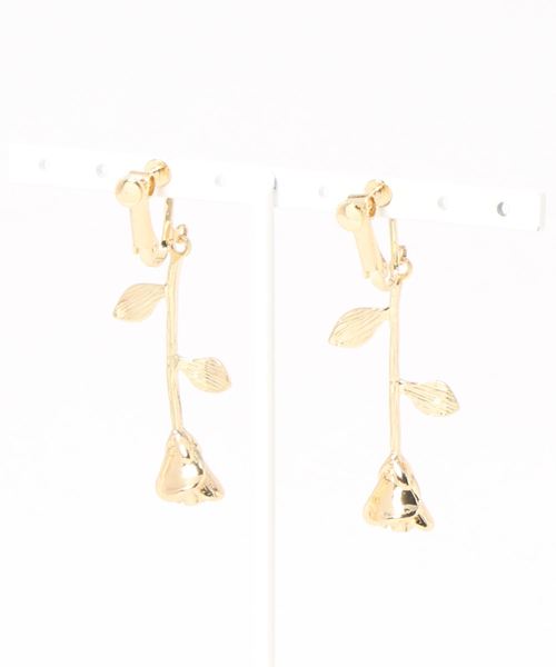 apres jour(アプレジュール)の「【apres jour×ARIAZ】ぶらさがりローズイヤリング(イヤリング・レディース・ゴールド・FREE)」の2枚目の写真