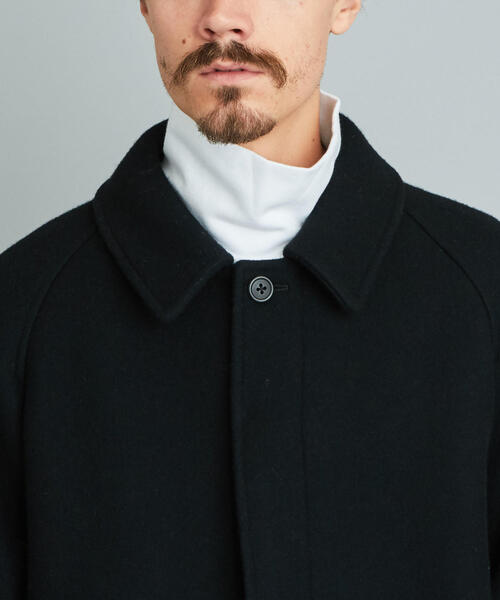 Steven Alan（スティーブンアラン）の「＜Steven Alan＞ 100S MELTON BAL COLLAR LONG COAT/コート（ステンカラーコート・メンズ・ブラック/ダークグレー/ベージュ・XL/L/M/S）」の9枚目の写真