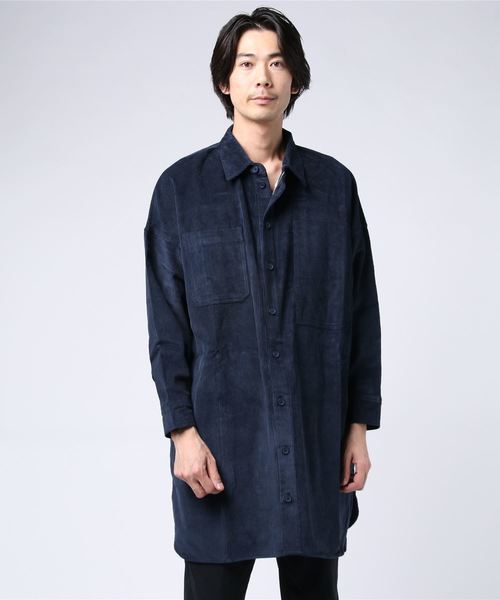 whideout.(ファイドアウト)の「CO LONG コーデュロイ シャツジャケット|whideout.(ファイドアウト)(その他トップス・メンズ・ネイビー/ブラウン/アイボリー・2/3)」の3枚目の写真