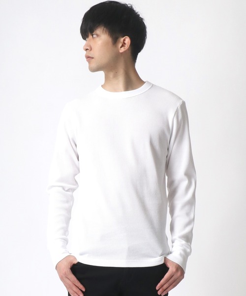 HANES（ヘインズ）の「Hanes/へインズ BEEFY/ビーフィー サーマル クルーネック ロングスリーブTシャツ/パックT（Tシャツ/カットソー・メンズ・ブラック/ホワイト/ネイビー/グレー・M/L/XL/S）」の16枚目の写真