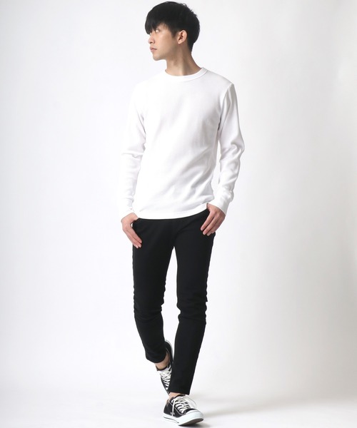 HANES（ヘインズ）の「Hanes/へインズ BEEFY/ビーフィー サーマル クルーネック ロングスリーブTシャツ/パックT（Tシャツ/カットソー・メンズ・ブラック/ホワイト/ネイビー/グレー・M/L/XL/S）」の21枚目の写真