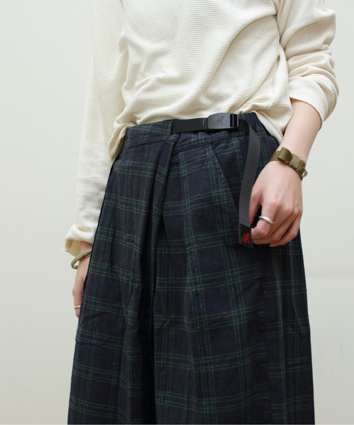 GRAMICCI / グラミチ　コットンリネン ラップフレアパンツ　チェック Gramicci（グラミチ）の「GRAMICCI / グラミチ コットンリネン