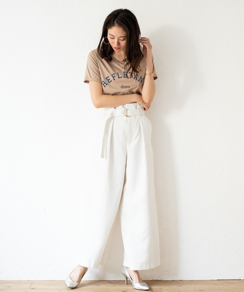 LOUNGEDRESS(ラウンジドレス)の「プリントTシャツ(Tシャツ/カットソー・レディース・ブラック/オフホワイト/キャメル/カーキ・FREE)」の10枚目の写真