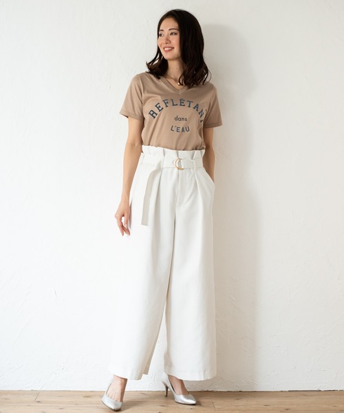 LOUNGEDRESS(ラウンジドレス)の「プリントTシャツ(Tシャツ/カットソー・レディース・ブラック/オフホワイト/キャメル/カーキ・FREE)」の11枚目の写真