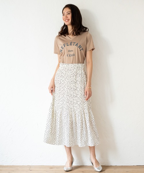 LOUNGEDRESS(ラウンジドレス)の「プリントTシャツ(Tシャツ/カットソー・レディース・ブラック/オフホワイト/キャメル/カーキ・FREE)」の12枚目の写真