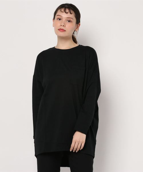 AMERICAN HOLIC（アメリカンホリック）の「ポケット付きカットチュニック＊（Tシャツ/カットソー・レディース・グレイッシュベージュ/オフホワイト/ベージュ/ブラック・FREE）」の8枚目の写真