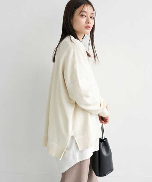 AMERICAN HOLIC（アメリカンホリック）の「ポケット付きカットチュニック＊（Tシャツ/カットソー・レディース・グレイッシュベージュ/オフホワイト/ベージュ/ブラック・FREE）」の10枚目の写真