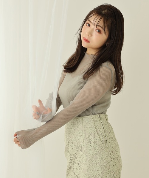 one after another NICE CLAUP(ワンアフターアナザーナイスクラップ)の「花柄マーメードスカート(スカート・レディース・オフホワイト/グリーン/グリーン系その他/パープル系その他・FREE)」の12枚目の写真