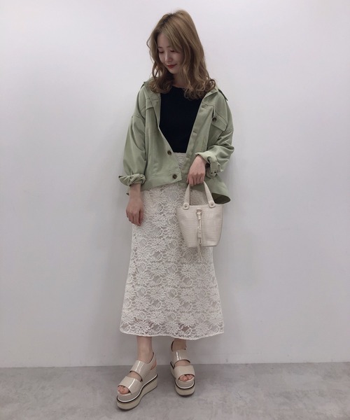 one after another NICE CLAUP(ワンアフターアナザーナイスクラップ)の「花柄マーメードスカート(スカート・レディース・オフホワイト/グリーン/グリーン系その他/パープル系その他・FREE)」の10枚目の写真