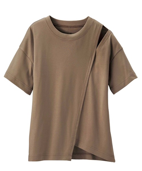 GeeRA(ジーラ)の「ショルダースリットTシャツ(Tシャツ/カットソー・レディース・ホワイト/カーキ/ブラック/マスタード/モカ・MEDIUM/LARGE/X-LARGE/XX-LARGE/SMALL)」の8枚目の写真