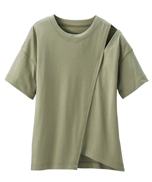 GeeRA(ジーラ)の「ショルダースリットTシャツ(Tシャツ/カットソー・レディース・ホワイト/カーキ/ブラック/マスタード/モカ・MEDIUM/LARGE/X-LARGE/XX-LARGE/SMALL)」の9枚目の写真