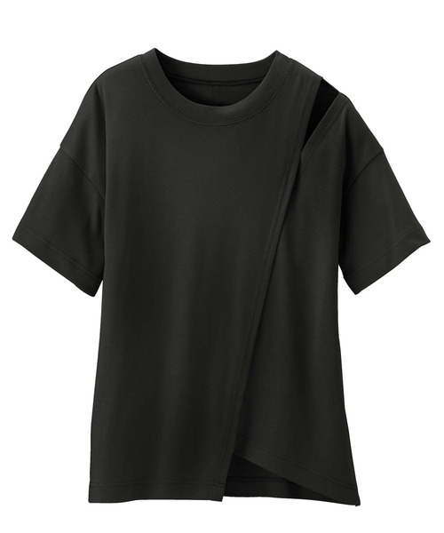 GeeRA(ジーラ)の「ショルダースリットTシャツ(Tシャツ/カットソー・レディース・ホワイト/カーキ/ブラック/マスタード/モカ・MEDIUM/LARGE/X-LARGE/XX-LARGE/SMALL)」の7枚目の写真