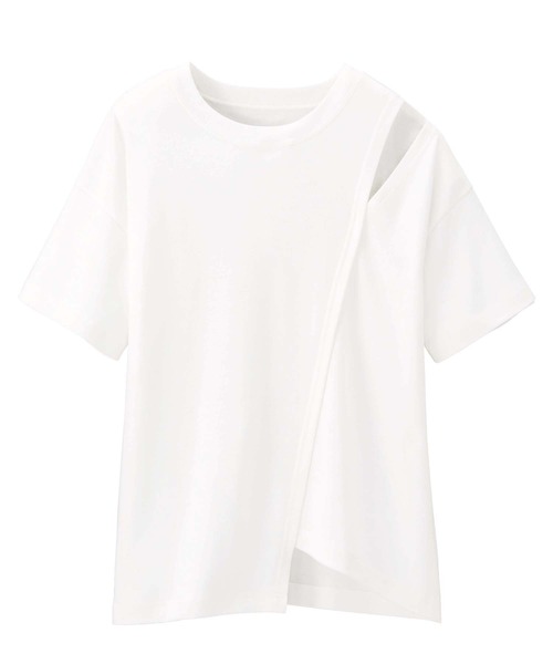 GeeRA(ジーラ)の「ショルダースリットTシャツ(Tシャツ/カットソー・レディース・ホワイト/カーキ/ブラック/マスタード/モカ・MEDIUM/LARGE/X-LARGE/XX-LARGE/SMALL)」の6枚目の写真