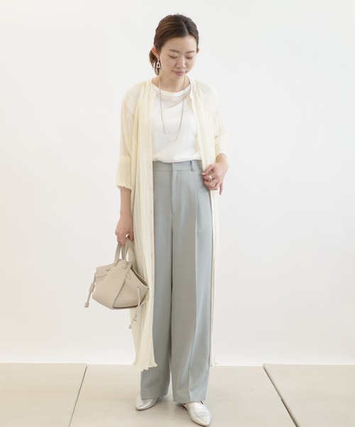 DouDou（ドゥドゥ）の「プリーツワンピース（ワンピース・レディース・ベージュ/オフホワイト/カーキ・FREE）」の5枚目の写真