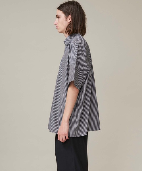 markaware（マーカウェア）の「【markaware/marka】WIDE SHIRT S/S / M20B-05SH01B（シャツ/ブラウス・メンズ・ブラック/ストライプ・1/2）」の5枚目の写真