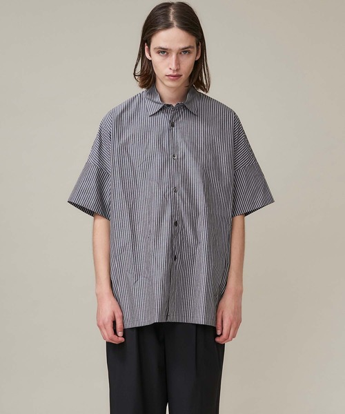markaware（マーカウェア）の「【markaware/marka】WIDE SHIRT S/S / M20B-05SH01B（シャツ/ブラウス・メンズ・ブラック/ストライプ・1/2）」の4枚目の写真