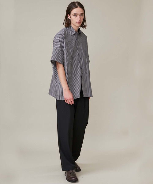 markaware（マーカウェア）の「【markaware/marka】WIDE SHIRT S/S / M20B-05SH01B（シャツ/ブラウス・メンズ・ブラック/ストライプ・1/2）」の3枚目の写真