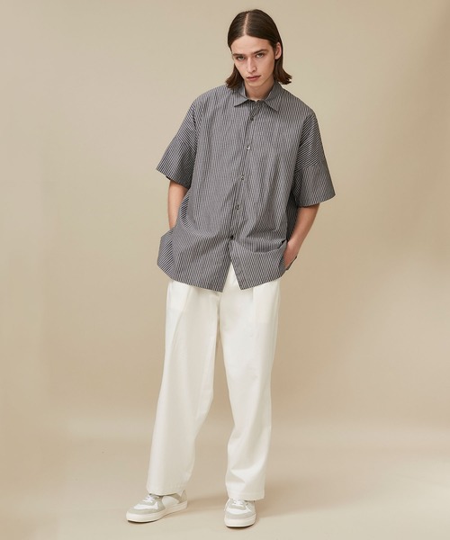 markaware（マーカウェア）の「【markaware/marka】WIDE SHIRT S/S / M20B-05SH01B（シャツ/ブラウス・メンズ・ブラック/ストライプ・1/2）」の20枚目の写真