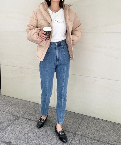 Meli rich（メリーリッチ）の「ほどよい丈感。エコダウンフードボリュームブルゾン（ダウンジャケット/コート・レディース・ライトベージュ/ブラウン/ブラック/アイボリー/ライトカーキ/モカ/ベージュ/ブラック系/オフホワイト/ベージュ系その他2/ブラウン系その他2/ブラック系その他2・MEDIUM）」の14枚目の写真