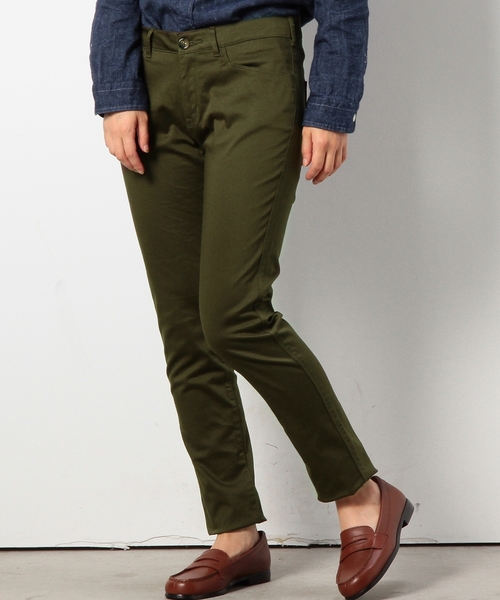 coen（コーエン）の「サテンストレッチパンツ（その他パンツ・レディース・ネイビー/ベージュ/オリーブ・SMALL/LARGE/MEDIUM）」の2枚目の写真