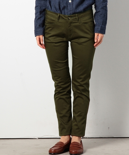 coen（コーエン）の「サテンストレッチパンツ（その他パンツ・レディース・ネイビー/ベージュ/オリーブ・SMALL/LARGE/MEDIUM）」の4枚目の写真