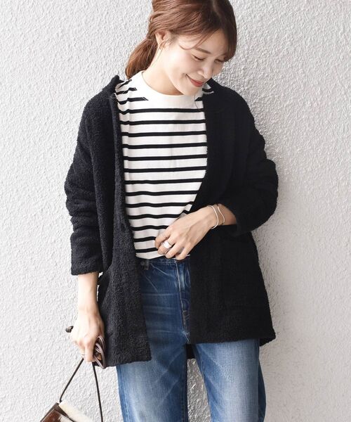 SHIPS Days(シップスデイズ)の「SHIPS Days:ニットミドルカーディガン◇(カーディガン/ボレロ・レディース・ブラック/ブラウン・ONE SIZE)」の6枚目の写真