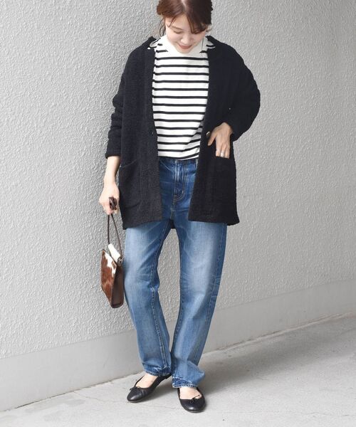 SHIPS Days(シップスデイズ)の「SHIPS Days:ニットミドルカーディガン◇(カーディガン/ボレロ・レディース・ブラック/ブラウン・ONE SIZE)」の7枚目の写真