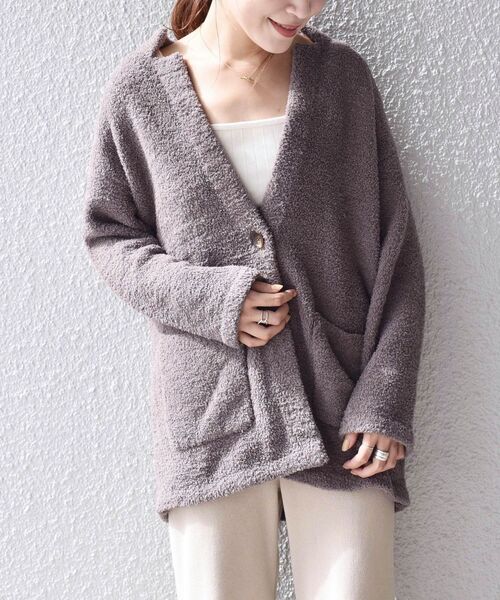 SHIPS Days(シップスデイズ)の「SHIPS Days:ニットミドルカーディガン◇(カーディガン/ボレロ・レディース・ブラック/ブラウン・ONE SIZE)」の10枚目の写真