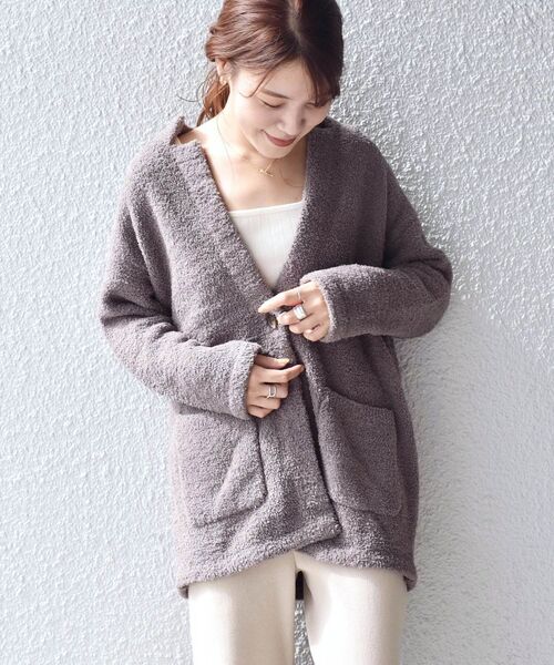 SHIPS Days(シップスデイズ)の「SHIPS Days:ニットミドルカーディガン◇(カーディガン/ボレロ・レディース・ブラック/ブラウン・ONE SIZE)」の12枚目の写真