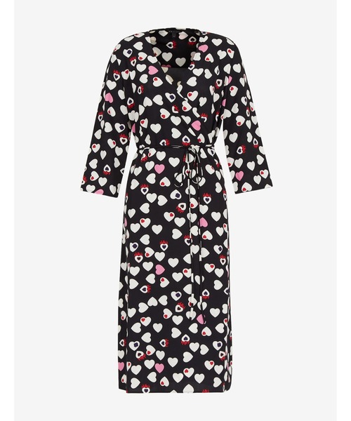 エクスチェンジ ワンピース オールオーバーハートプリント 長袖カシュクールワンピース ワンピース Armani Xアルマーニ A Xアルマーニ Armani Exchange アルマーニエクスチェンジ のファッション