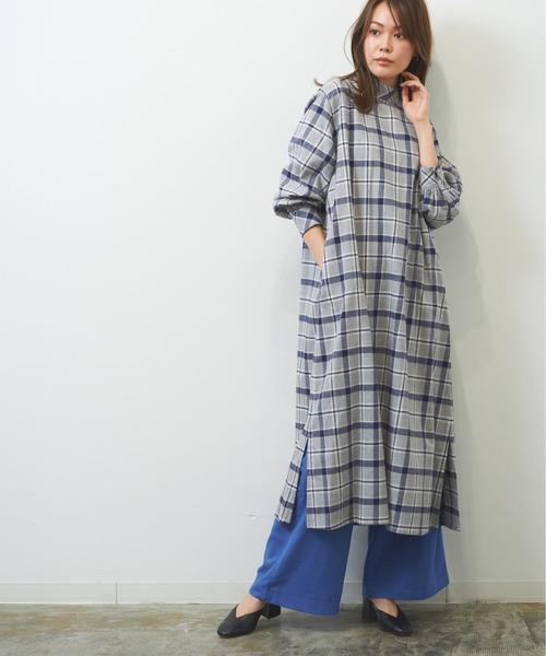 セール 後あき チェック ロング ワンピース ワンピース Herencia ヘレンチア のファッション通販 Zozotown