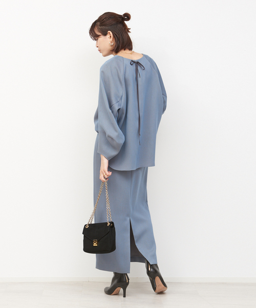 Rouge vif（ルージュヴィフ）の「フォルムスリーブプルオーバー（シャツ/ブラウス・レディース・ピンクベージュ/グレイッシュブルー・フリー）」の16枚目の写真