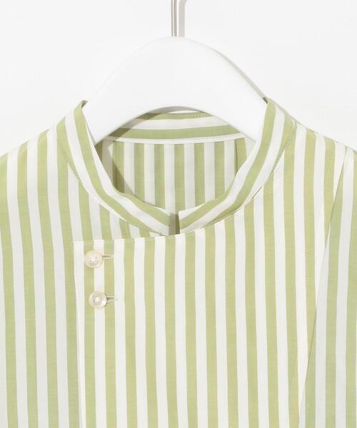 EMMEL REFINES（エメルリファインズ）の「【EMMEL REFINES】EM HW ストライプ ビブディティール シャツ（シャツ/ブラウス・レディース・ライム/ベージュ・FREE）」の3枚目の写真