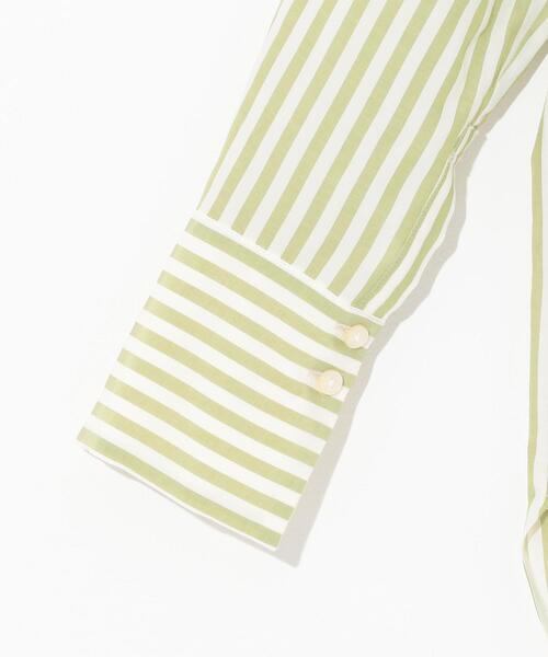 EMMEL REFINES（エメルリファインズ）の「【EMMEL REFINES】EM HW ストライプ ビブディティール シャツ（シャツ/ブラウス・レディース・ライム/ベージュ・FREE）」の4枚目の写真