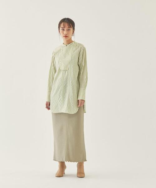 EMMEL REFINES（エメルリファインズ）の「【EMMEL REFINES】EM HW ストライプ ビブディティール シャツ（シャツ/ブラウス・レディース・ライム/ベージュ・FREE）」の18枚目の写真