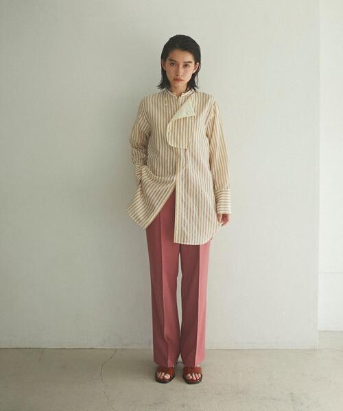 EMMEL REFINES（エメルリファインズ）の「【EMMEL REFINES】EM HW ストライプ ビブディティール シャツ（シャツ/ブラウス・レディース・ライム/ベージュ・FREE）」の9枚目の写真