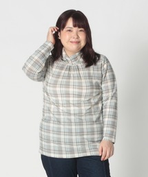【大きいサイズ】プレスウォーム プリント タートルネック カットソー