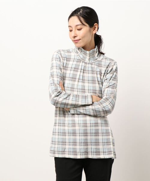 MB mint breeze（エムビーミントブリーズ）の「【大きいサイズ】プレスウォーム　プリント　タートルネック　カットソー（Tシャツ/カットソー・レディース・ベージュ/ライトグレー/アイボリー/オフホワイト・3L/L/4L/LL）」の16枚目の写真