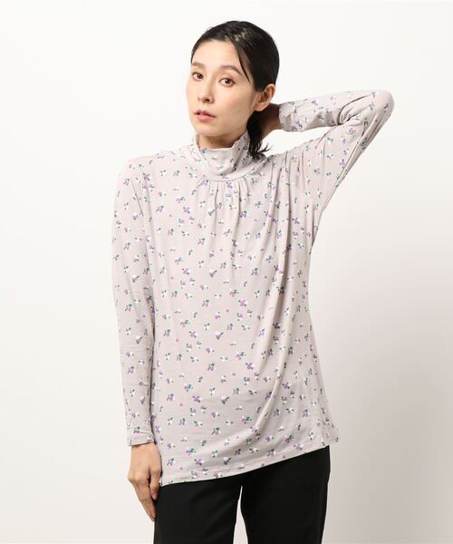 MB mint breeze（エムビーミントブリーズ）の「【大きいサイズ】プレスウォーム　プリント　タートルネック　カットソー（Tシャツ/カットソー・レディース・ベージュ/ライトグレー/アイボリー/オフホワイト・3L/L/4L/LL）」の17枚目の写真